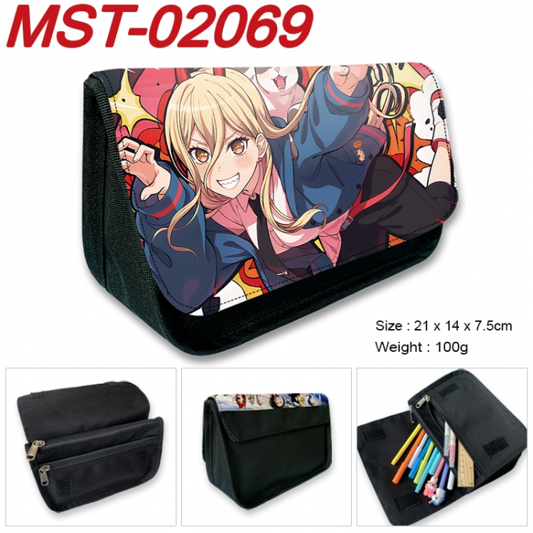 Chainsaw man Anime Velcro canvas zipper pencil case Pencil Bag 21x14x7.5cm  MST-02069