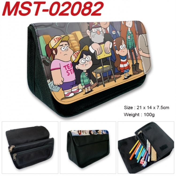 Gravity Falls Anime Velcro canvas zipper pencil case Pencil Bag 21x14x7.5cm