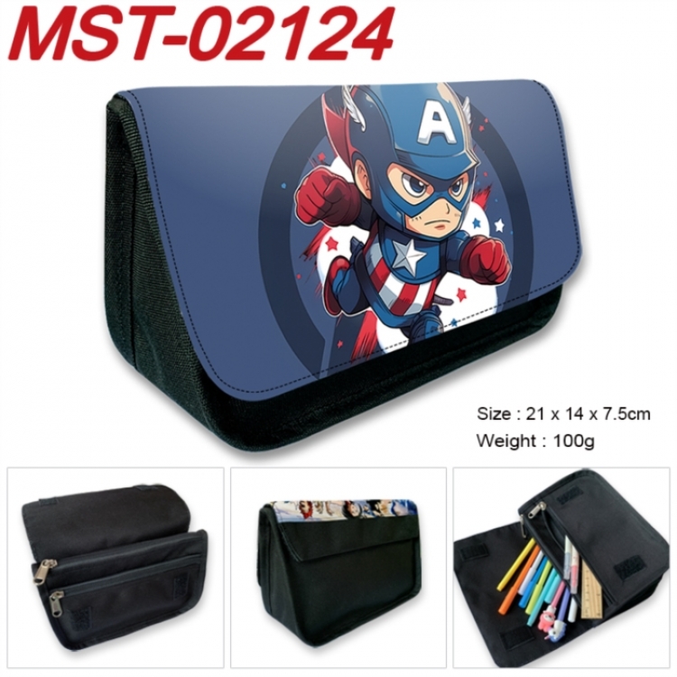 Marvel Anime Velcro canvas zipper pencil case Pencil Bag 21x14x7.5cm  MST-02124