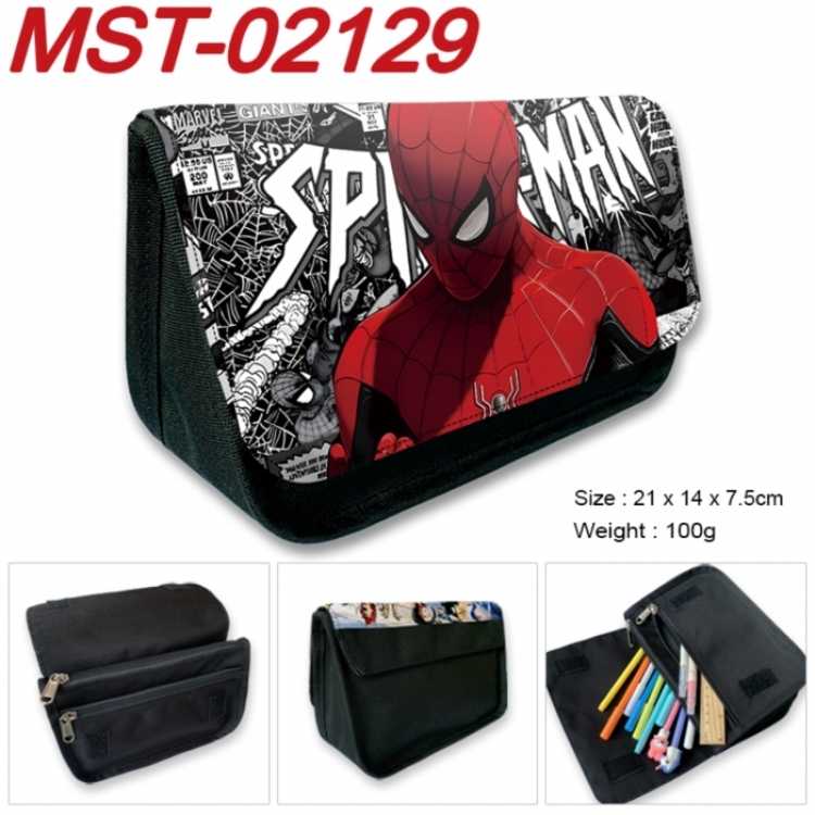 Marvel Anime Velcro canvas zipper pencil case Pencil Bag 21x14x7.5cm MST-02129