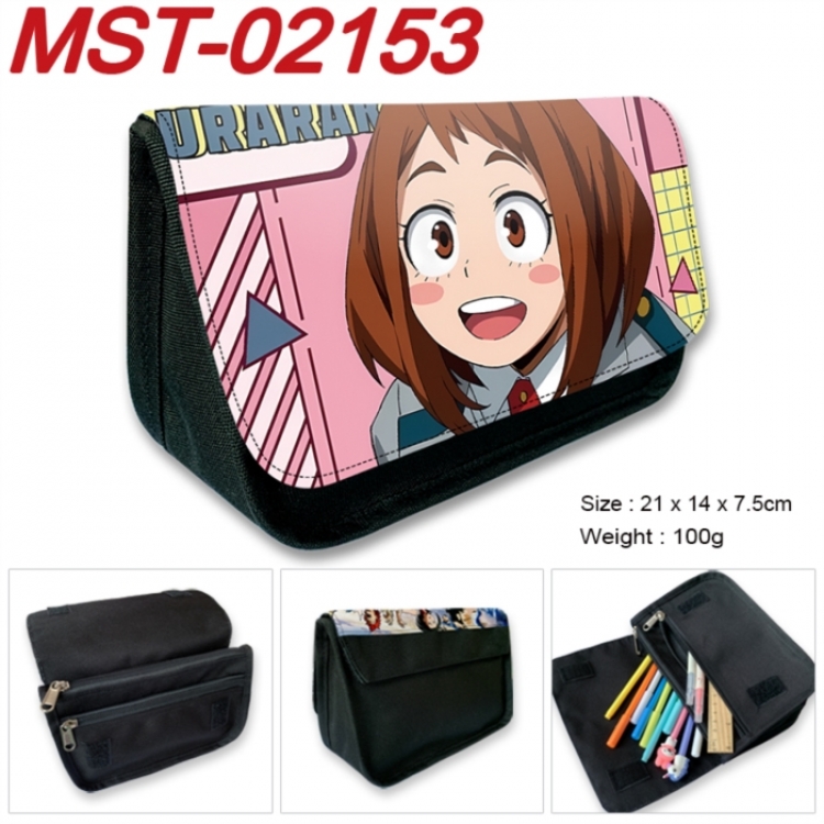 My Hero Academia Anime Velcro canvas zipper pencil case Pencil Bag 21x14x7.5cm MST-02153