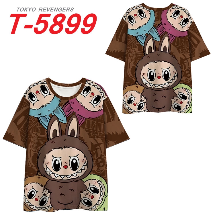 Labubu Anime Full Color Milk Silk Short Sleeve T-Shirt from S to 6XL