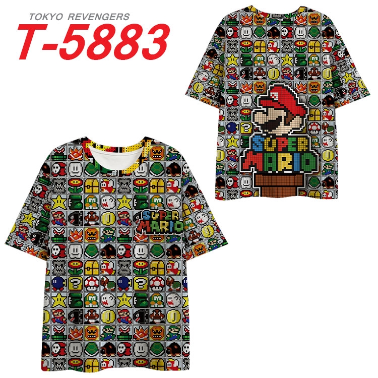 Super Mario Anime Full Color Milk Silk Short Sleeve T-Shirt from S to 6XL  T-5883