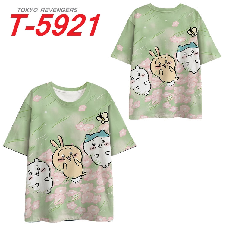 Chiikawa Anime Full Color Milk Silk Short Sleeve T-Shirt from S to 6XL  T-5921