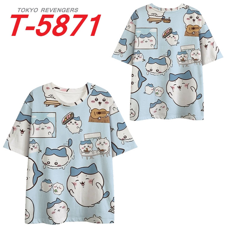 Chiikawa Anime Full Color Milk Silk Short Sleeve T-Shirt from S to 6XL T-5871