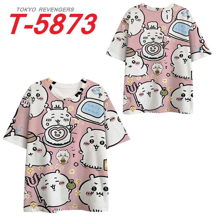 Chiikawa Anime Full Color Milk Silk Short Sleeve T-Shirt from S to 6XL  T-5873