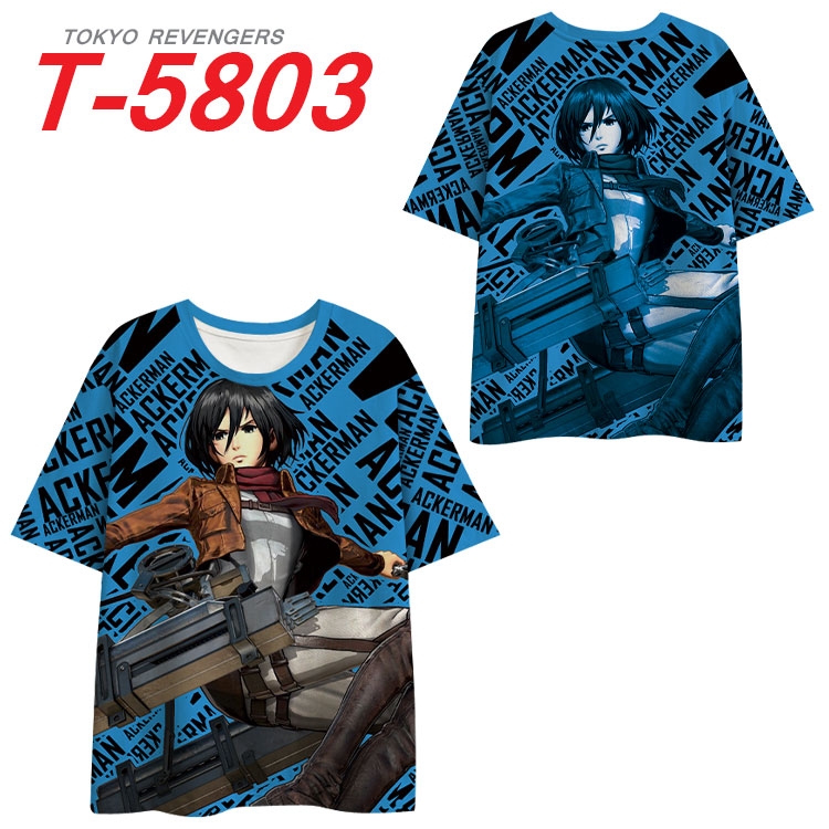 Shingeki no Kyojin Anime Full Color Milk Silk Short Sleeve T-Shirt from S to 6XL T-5803