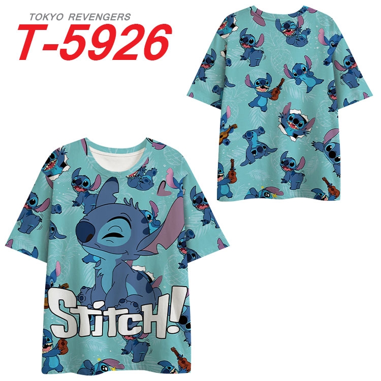 Lilo & Stitch Anime Full Color Milk Silk Short Sleeve T-Shirt from S to 6XL