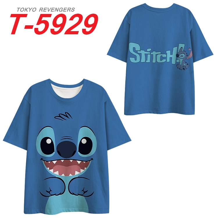 Lilo & Stitch Anime Full Color Milk Silk Short Sleeve T-Shirt from S to 6XL