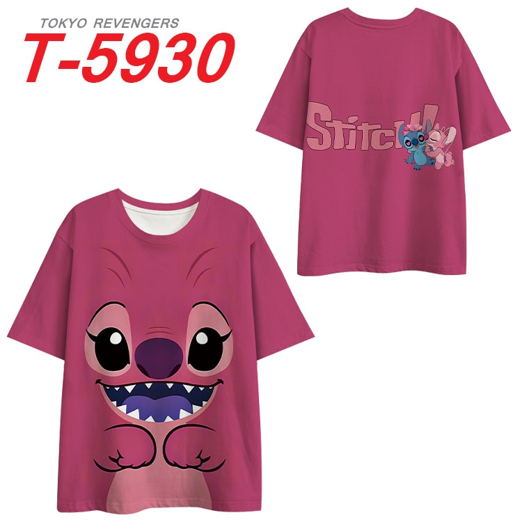 Lilo & Stitch Anime Full Color Milk Silk Short Sleeve T-Shirt from S to 6XL