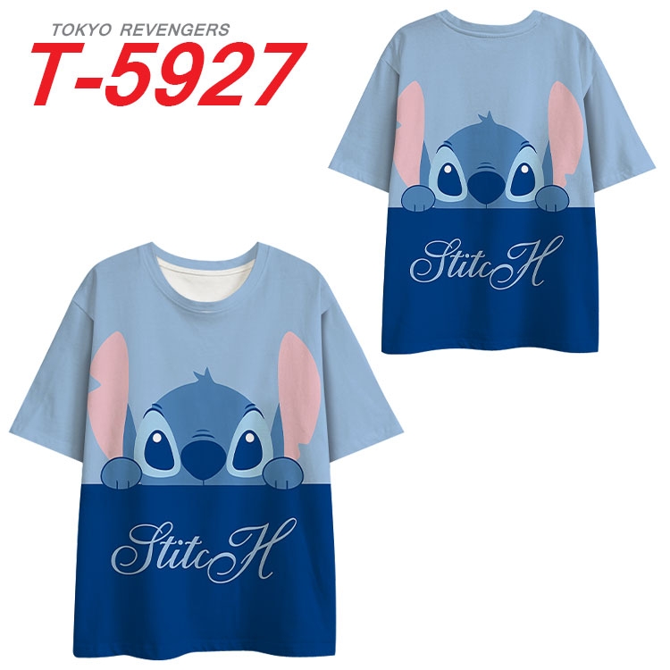 Lilo & Stitch Anime Full Color Milk Silk Short Sleeve T-Shirt from S to 6XL