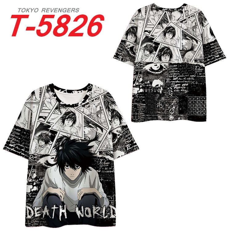 Death note Anime Full Color Milk Silk Short Sleeve T-Shirt from S to 6XL  T-5826