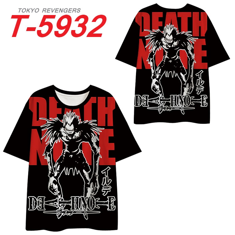 Death note Anime Full Color Milk Silk Short Sleeve T-Shirt from S to 6XL T-5932