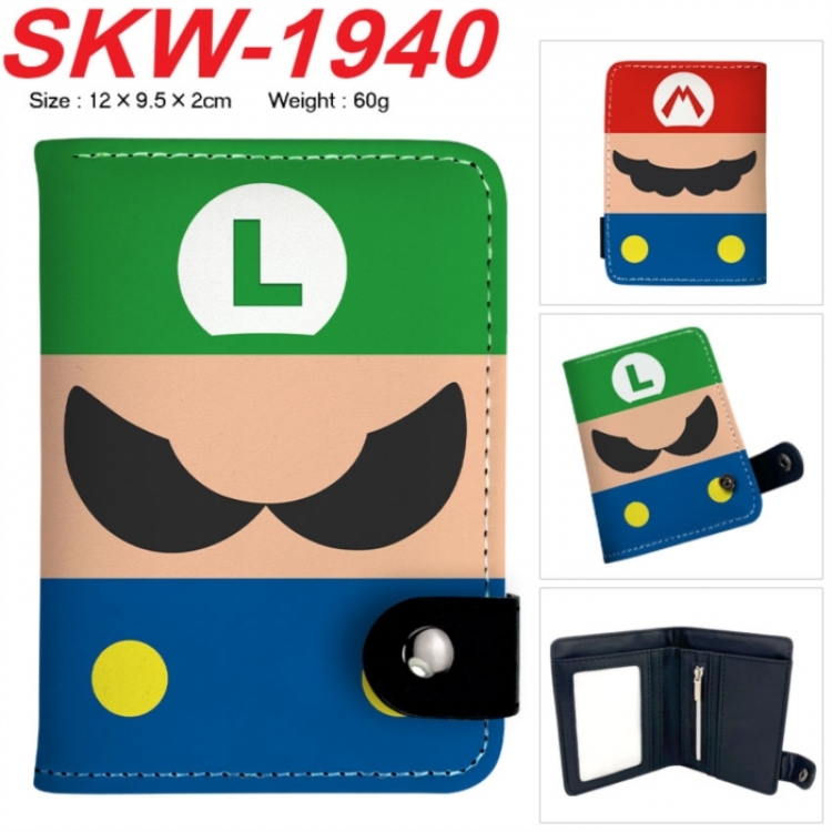 Super Mario Anime vertical button folding wallet 12X9.5X2CM 60g SKW-1940