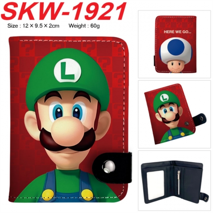 Super Mario Anime vertical button folding wallet 12X9.5X2CM 60g  SKW-1921