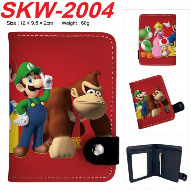 Super Mario Anime vertical button folding wallet 12X9.5X2CM 60g SKW-2004