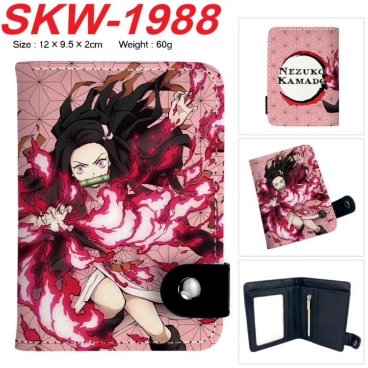 Demon Slayer Kimets Anime vertical button folding wallet 12X9.5X2CM  SKW-1988