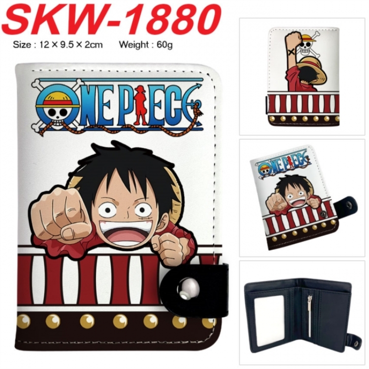 One Piece Anime vertical button folding wallet 12X9.5X2CM 60g