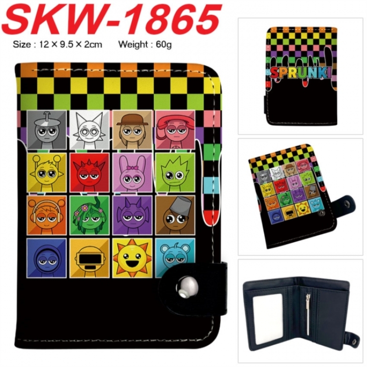 Sprunki Plush Anime vertical button folding wallet 12X9.5X2CM  SKW-1865