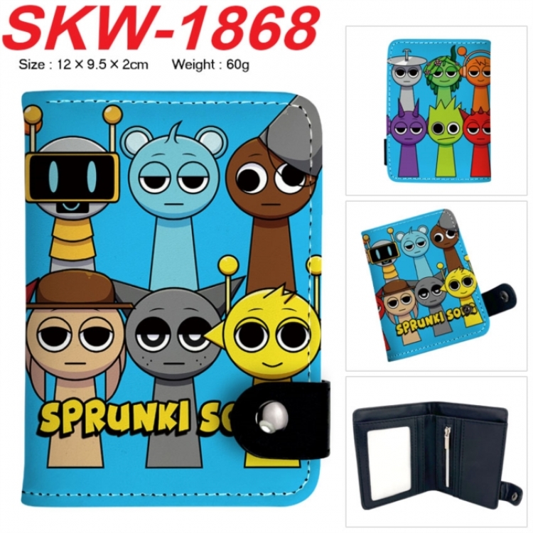 Sprunki Plush Anime vertical button folding wallet 12X9.5X2CM 60g SKW-1868