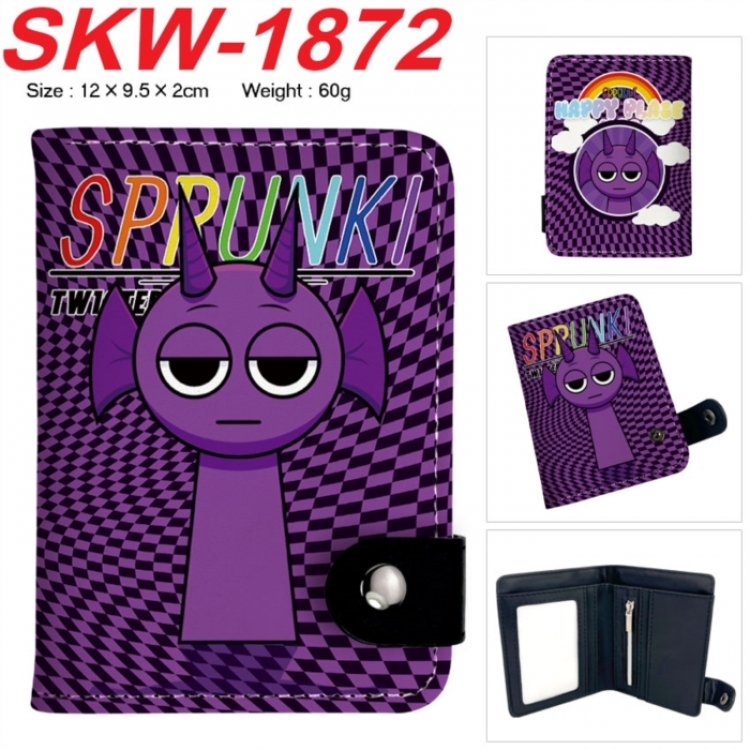 Sprunki Plush Anime vertical button folding wallet 12X9.5X2CM 60g  SKW-1872