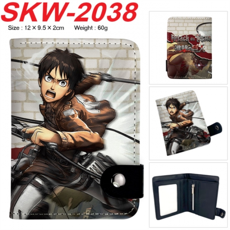 Shingeki no Kyojin Anime vertical button folding wallet 12X9.5X2CM 60g