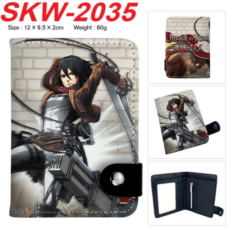 Shingeki no Kyojin Anime vertical button folding wallet 12X9.5X2CM 60g