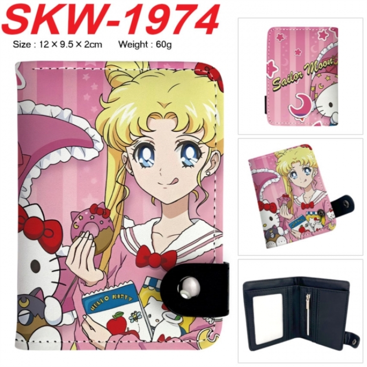 sailormoon Anime vertical button folding wallet 12X9.5X2CM 60g