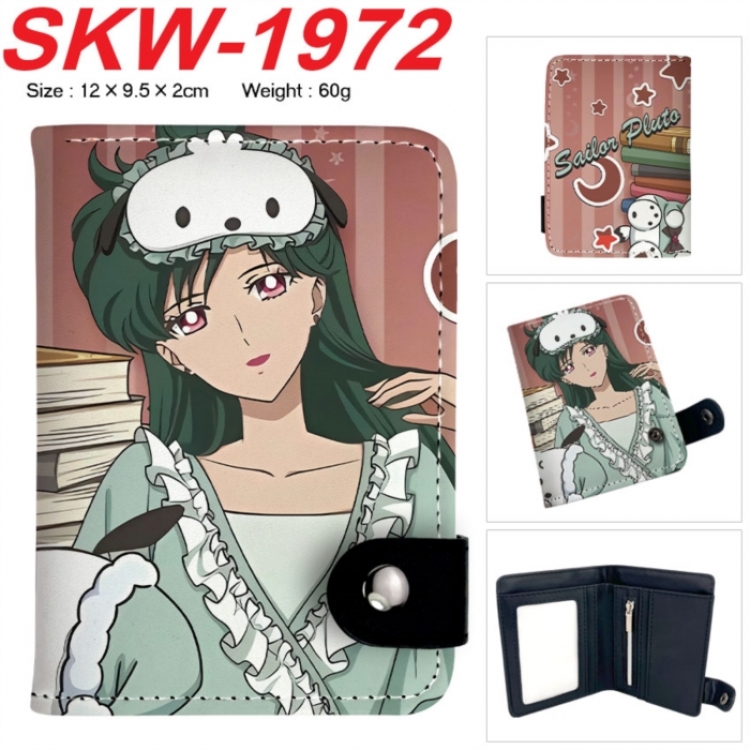 sailormoon Anime vertical button folding wallet 12X9.5X2CM 60g