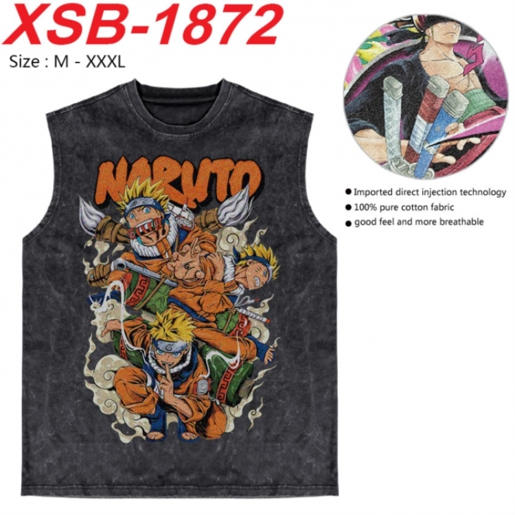 Naruto Anime pure cotton wash vest T-shirt 250g M-3XL XSB-1872