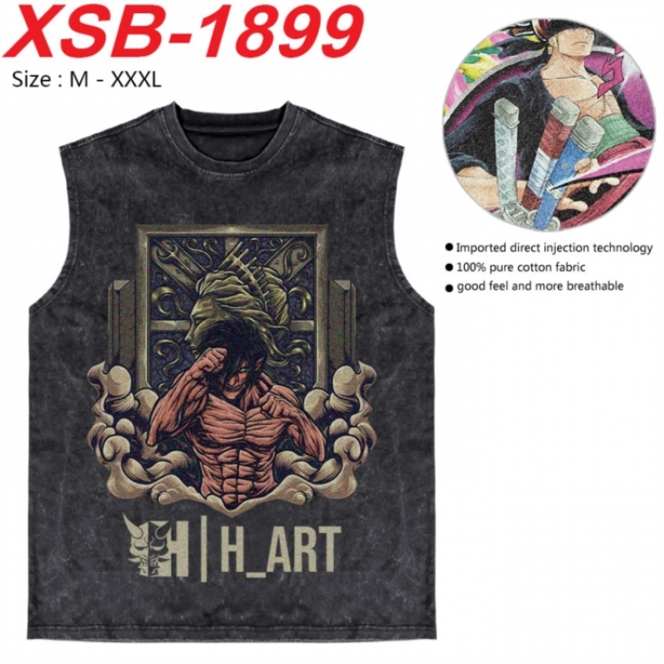 Shingeki no Kyojin Anime pure cotton wash vest T-shirt 250g M-3XL XSB-1899