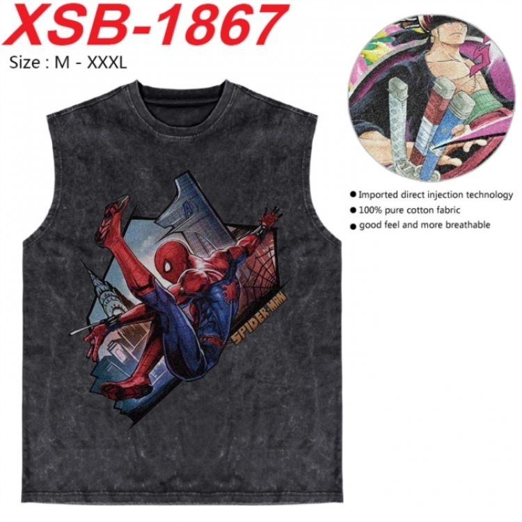 Marvel Anime pure cotton wash vest T-shirt 250g M-3XL XSB-1867