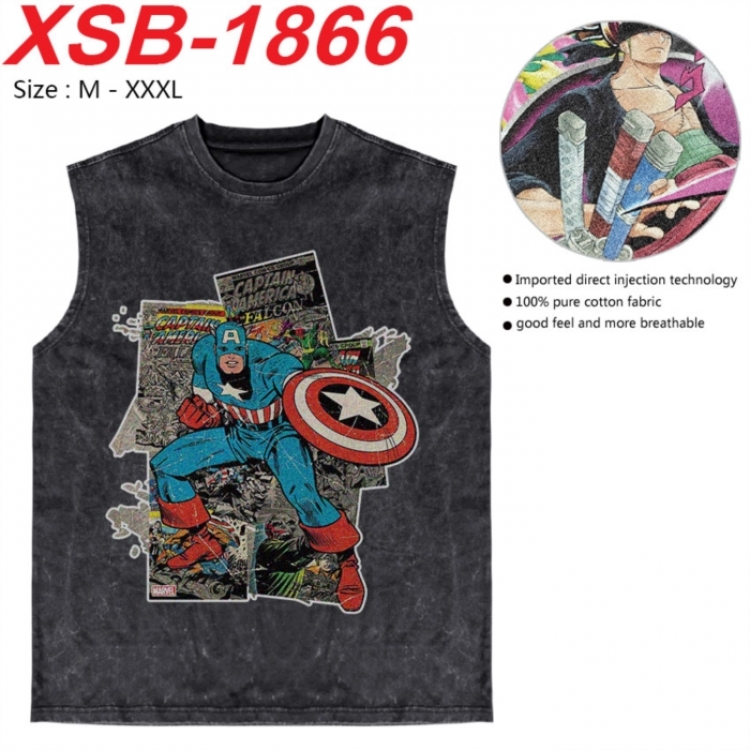 Marvel Anime pure cotton wash vest T-shirt 250g M-  XSB-1866
