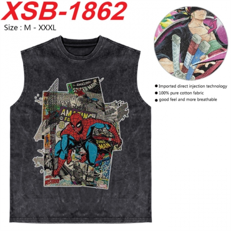 Marvel Anime pure cotton wash vest T-shirt 250g M-3XL XSB-1862