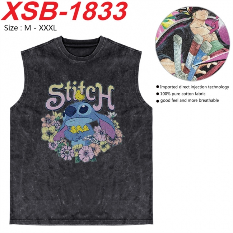 Lilo & Stitch Anime pure cotton wash vest T-shirt 250g M-3XL