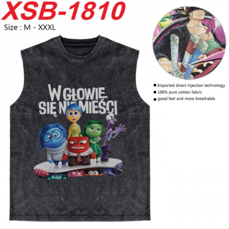 Inside Out Anime pure cotton wash vest T-shirt 250g M-3XL XSB-1810
