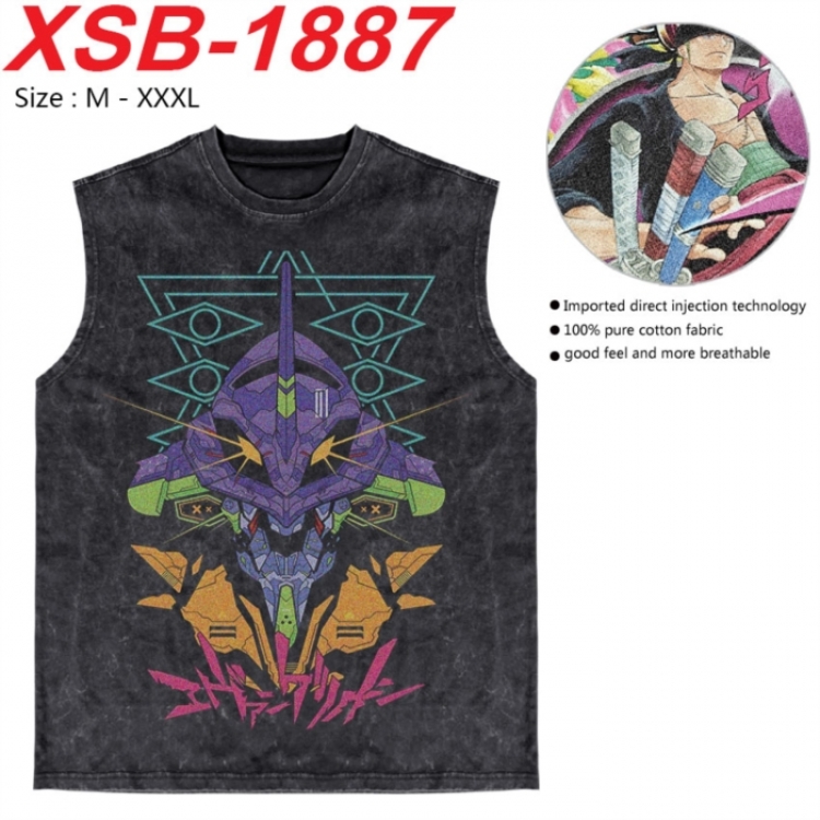EVA Anime pure cotton wash vest T-shirt 250g M-3XL XSB-1887