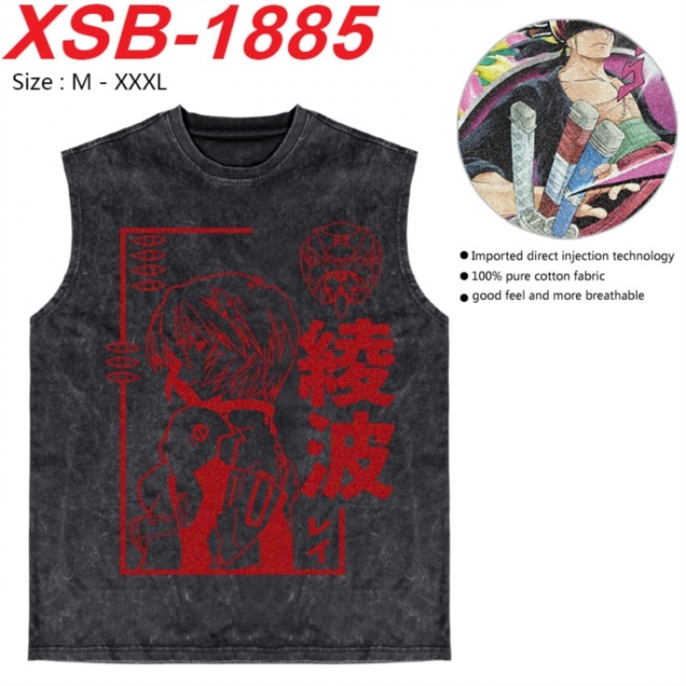 EVA Anime pure cotton wash vest T-shirt 250g M-3XL XSB-1885