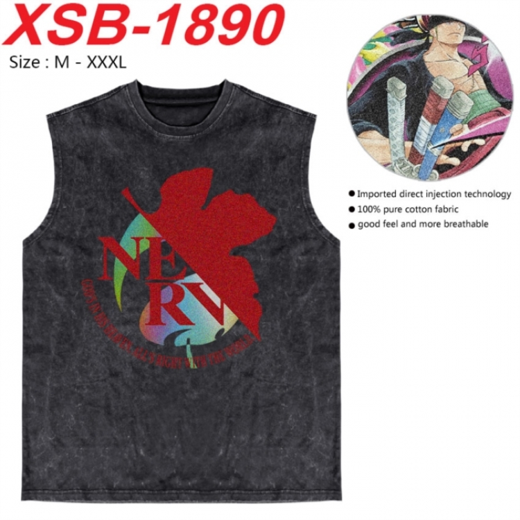 EVA Anime pure cotton wash vest T-shirt 250g M-3XL  XSB-1890