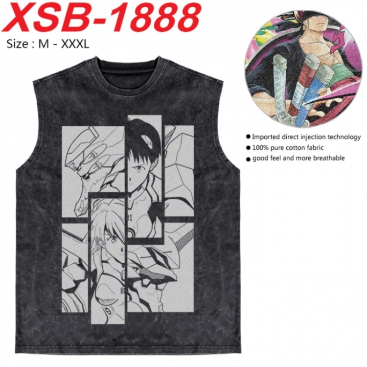 EVA Anime pure cotton wash vest T-shirt 250g M-3XL XSB-1888