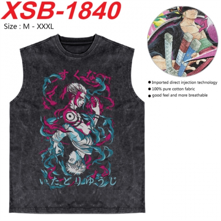 Jujutsu Kaisen Anime pure cotton wash vest T-shirt 250g M-3XL