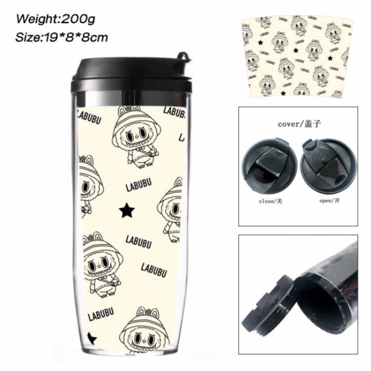Labubu Anime double-layer insulated water bottle and cup 350ML