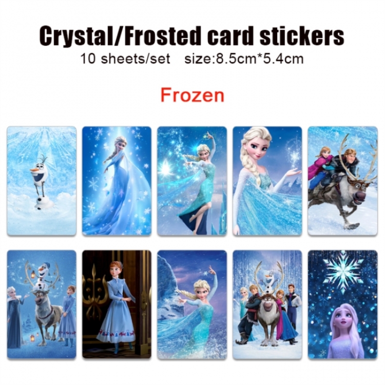 Frozen Frosted anime crystal bus card decorative sticker a set of 10  price for 5 set