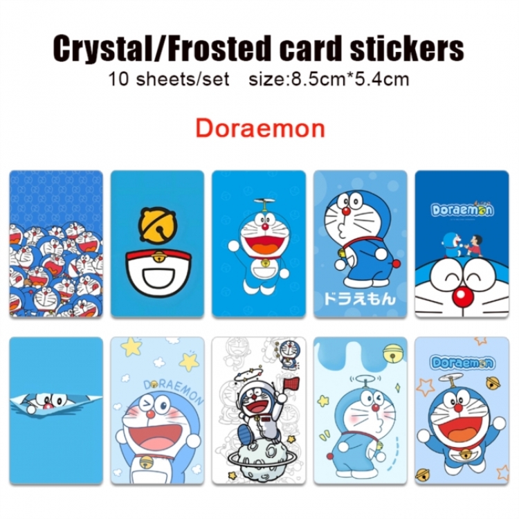 Doraemon Frosted anime crystal bus card decorative sticker a set of 10  price for 5 set