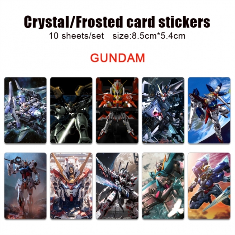 Gundam Frosted anime crystal bus card decorative sticker a set of 10  price for 5 set