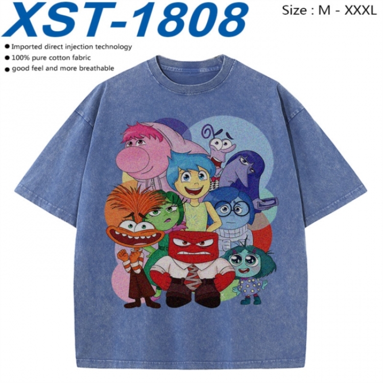 Inside Out Cotton direct spray color print washed denim T-shirt 250g from M to 3XL  XST-1808