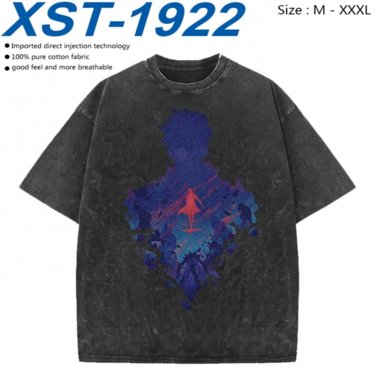 Solo Leveling:Arise Cotton direct spray color print washed denim T-shirt 250g from M to 3XL  XST-1922