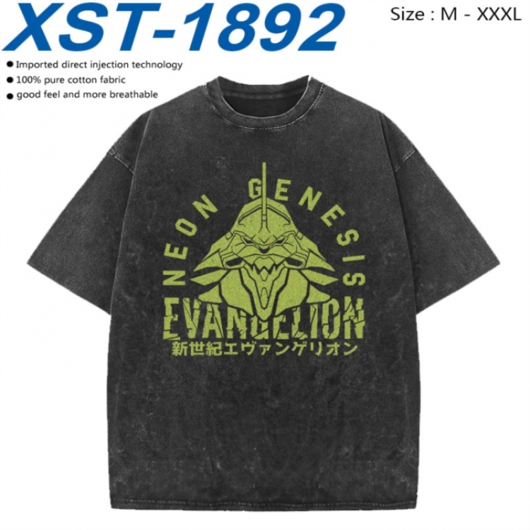 EVA Cotton direct spray color print washed denim T-shirt 250g from M to 3XL