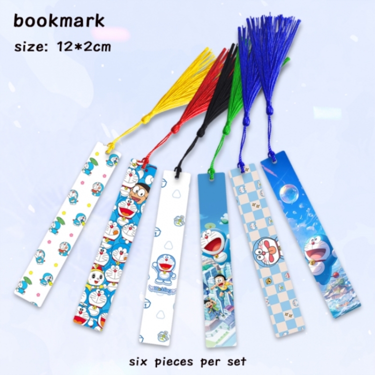 Doraemon Anime full-color printed metal bookmark pendant 12x2cm a set of 6