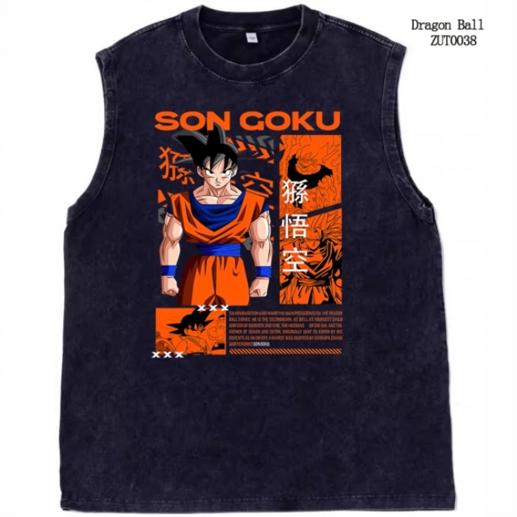 DRAGON BALL Anime peripheral pure cotton washed water used vest T-shirt  from S to 2XL  ZUT0014